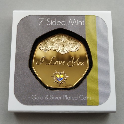 Love you gold plated coin - 'i,