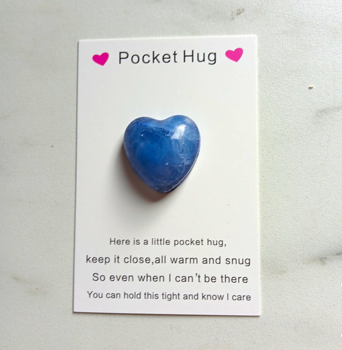 Pocket hug blue heart - blue, on